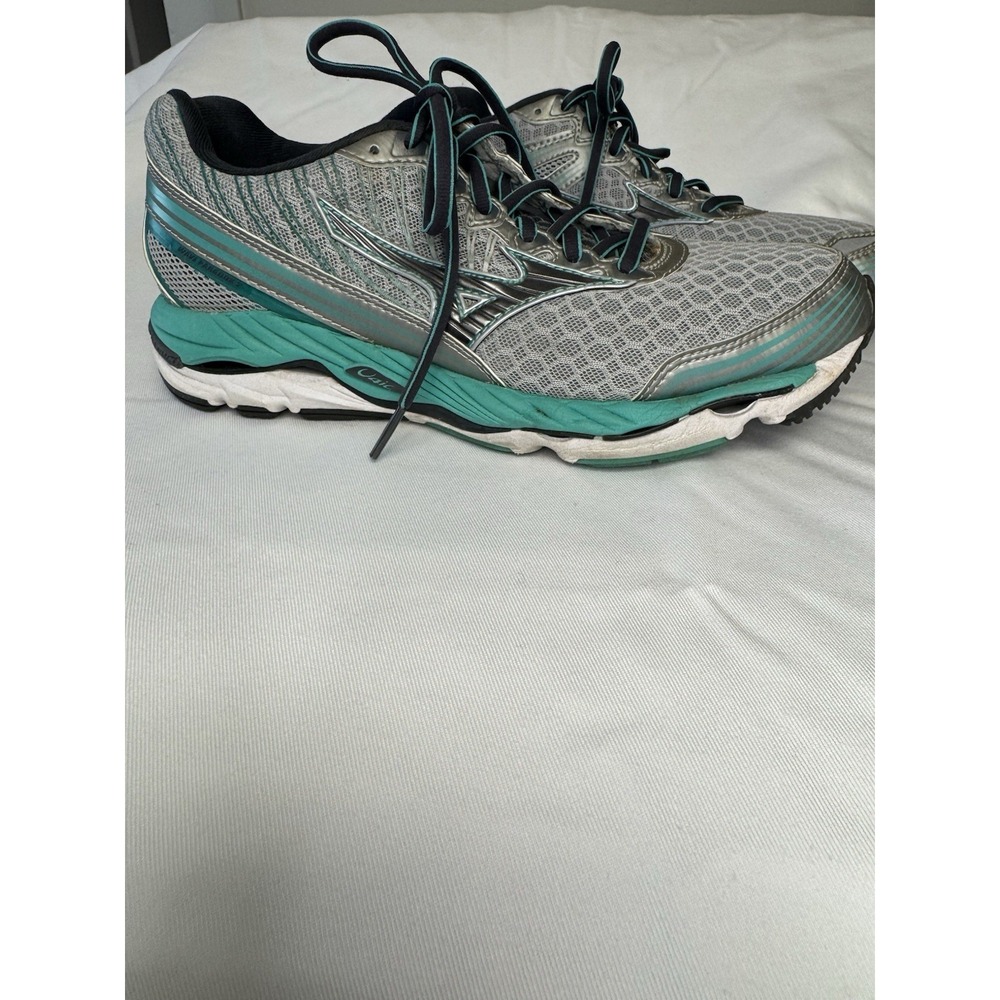 Mizuno Wave Paradox 2 Womens Running Shoes Grey Teal Silver Sneakers Sz 8.5
